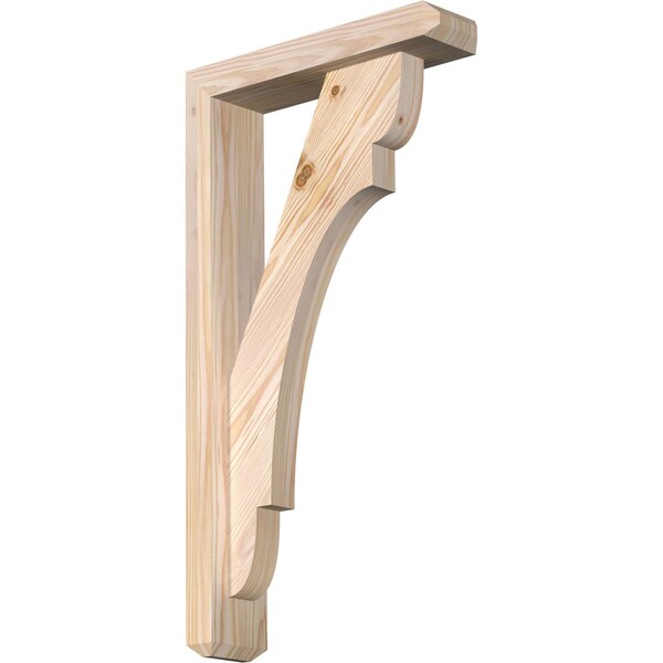 Ekena Millwork Olympic Craftsman Smooth Bracket w/ Offset Brace, Douglas Fir, 3 1/2"W x 14"D x 26"H BKT0402X14X26OLY04SDF - main